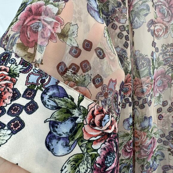 Victoria’s Secret Vintage Gold Label Pink Floral Paisley Robe One Size Fits All - Picture 8 of 12